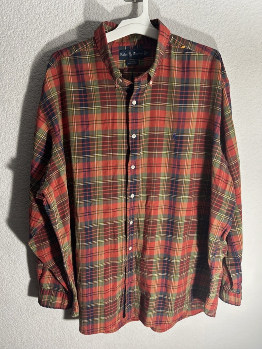 VTG Polo Ralph Lauren Blake Shirt Mens XXL 2XL Colorful Madras Plaid Button Up